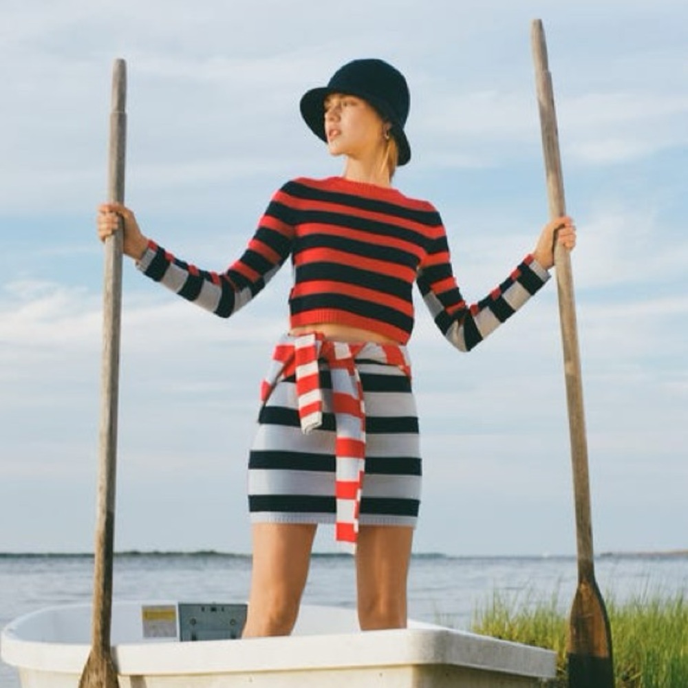 Solid And Striped June Cropped Pullover Skirt Set - image 1